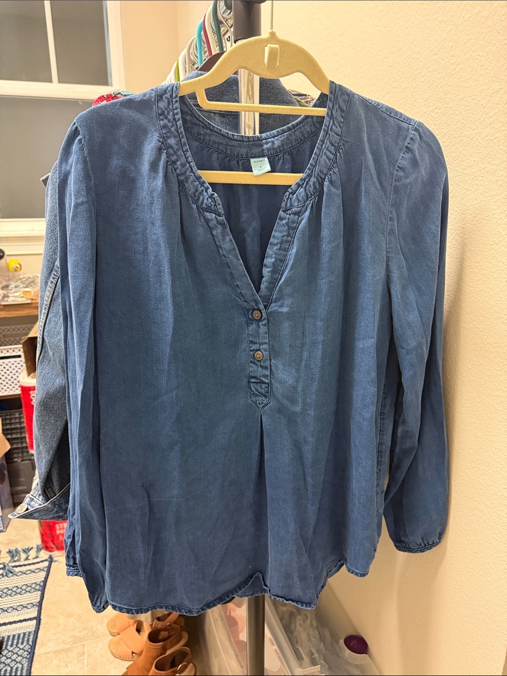 Old Navy Indigo Button-Front Peasant Tunic